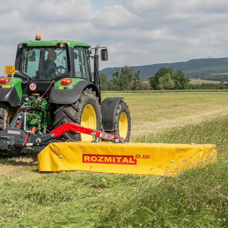 Scheibenmähwerk Rozmital SD 340, über 3m Arbeitsbreite, Heckanbau, Direktantrieb, Mittelaufhängung